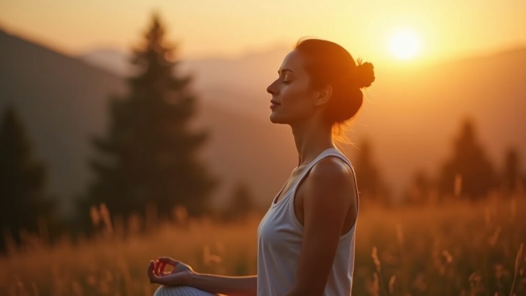 Person practicing breathing