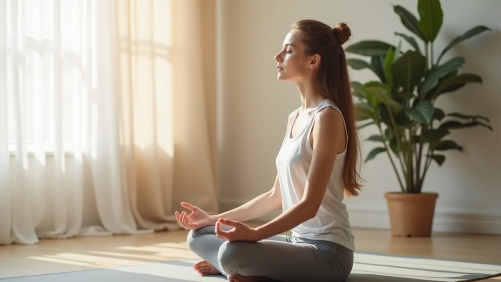 Calm breathing moment