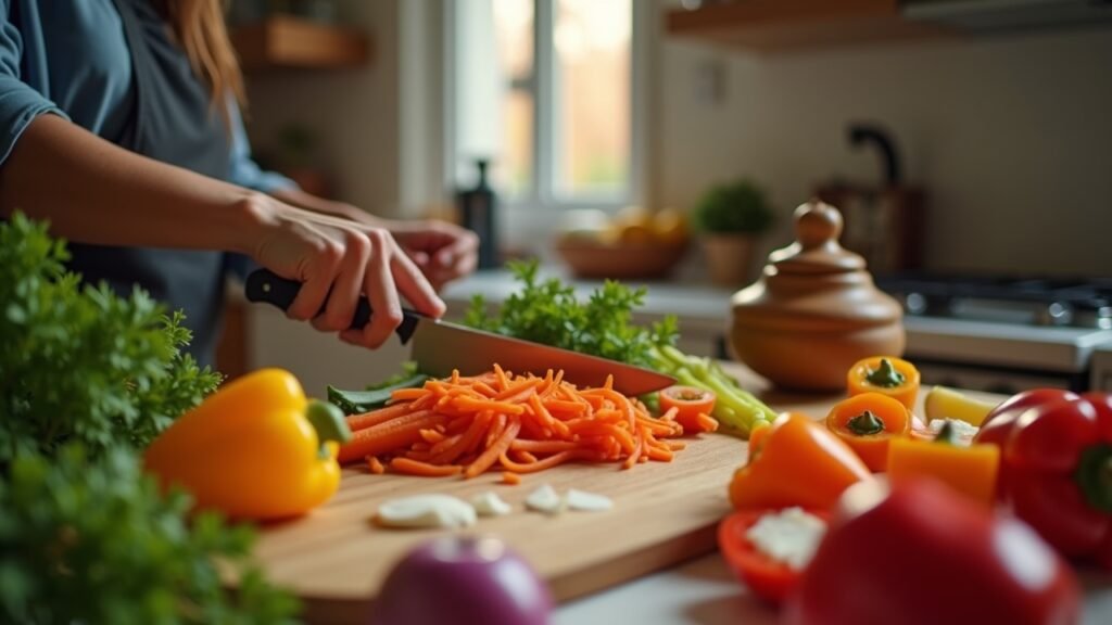 Person chopping vegetables