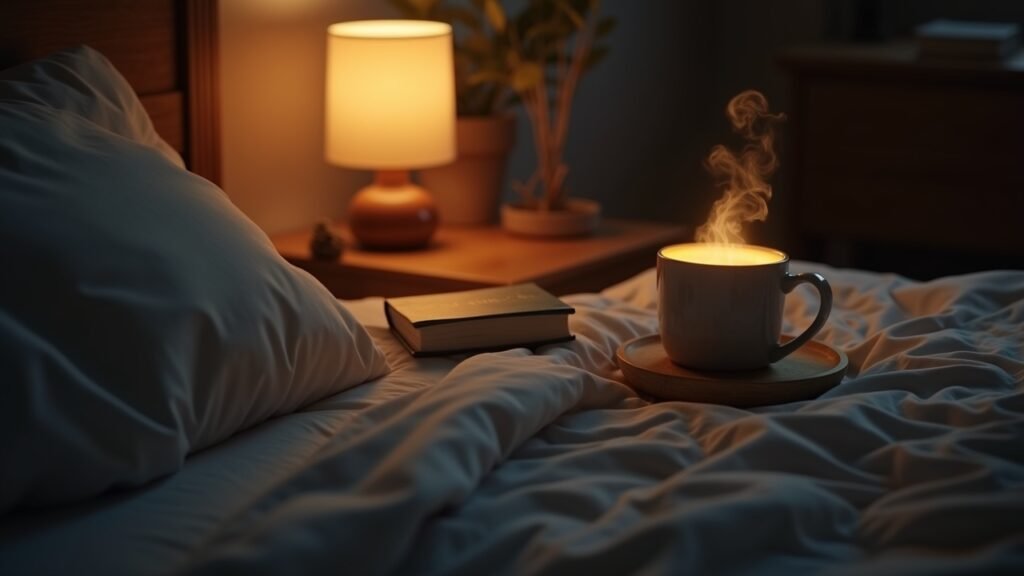 Herbal tea on nightstand