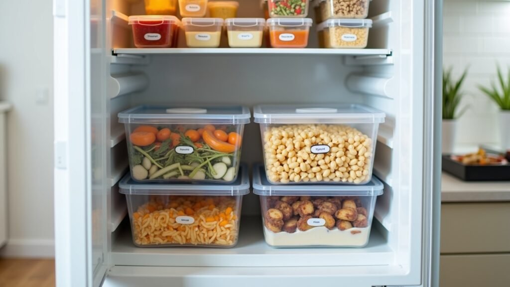 Labeled freezer meals