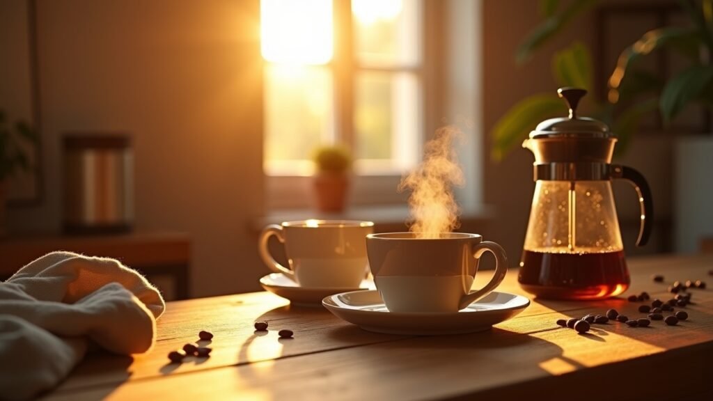 Morning coffee ritual