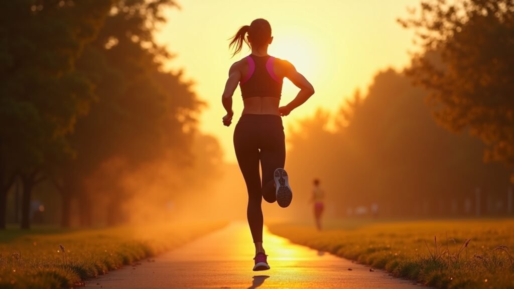 Person exercising morning