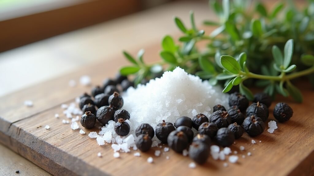 Salt, pepper and thyme