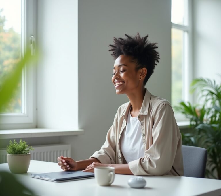 Person doing breathing exercise