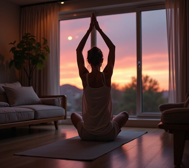 Person doing hip stretch