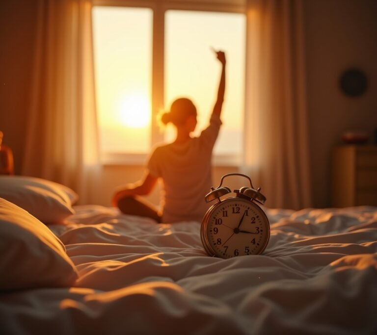 Sunrise through bedroom window