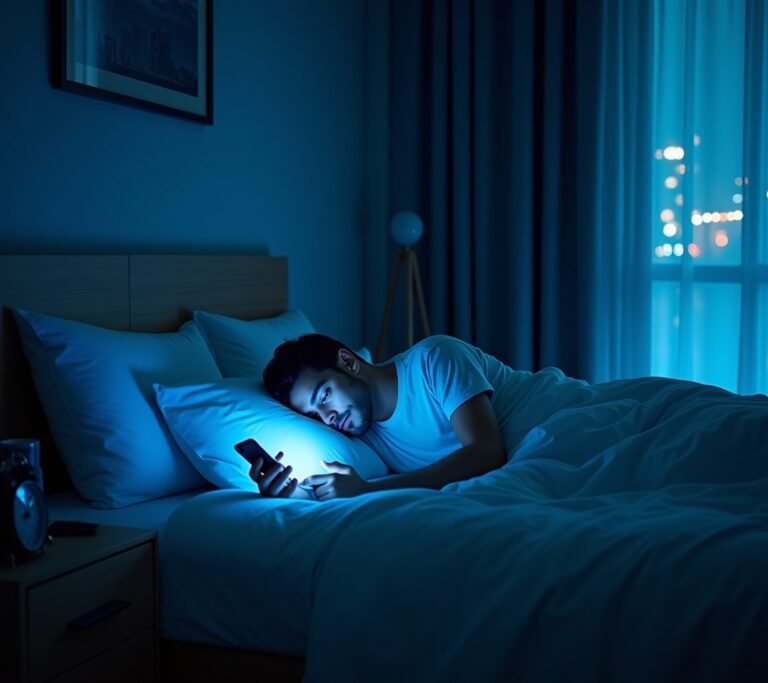Person looking tired at desk