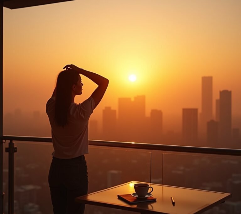 Person taking deep breath