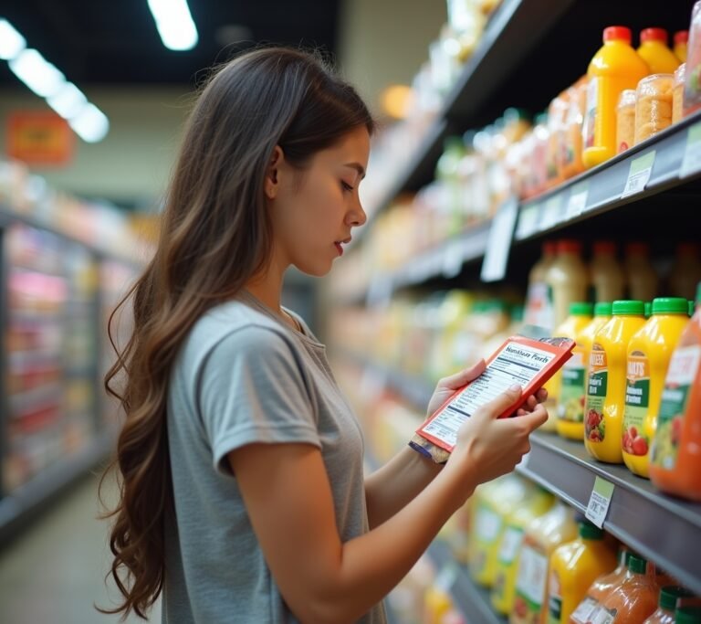 Nutrition label closeup