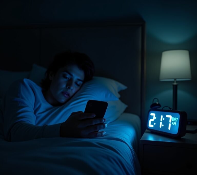 Phone on bedside table